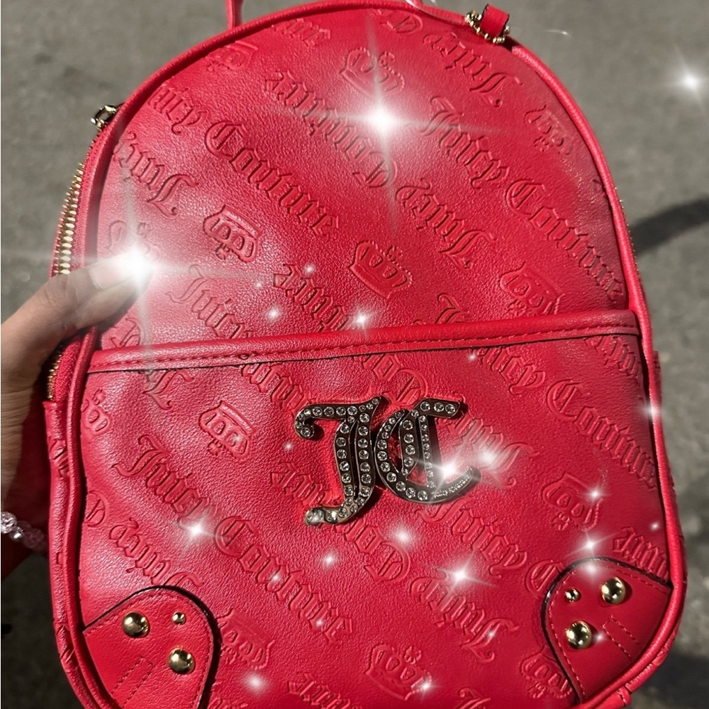 Juicy Couture Monogram Red Mini Backpack